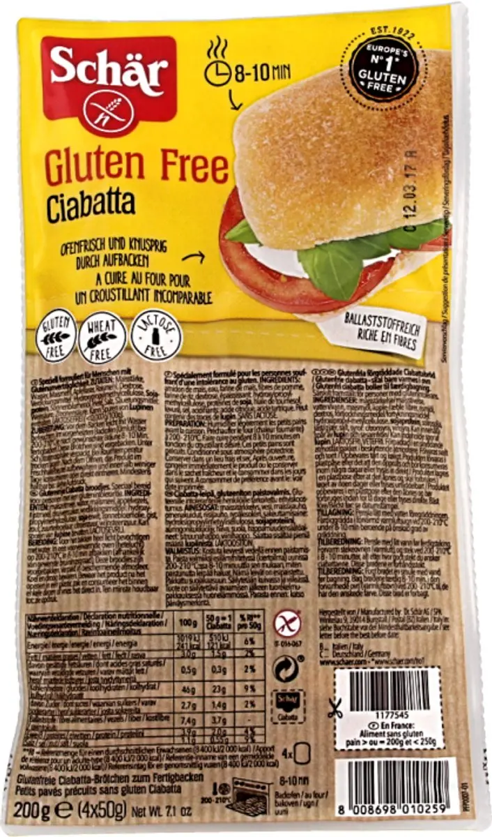 Schar Ciabatta Voorgebakken - 200g