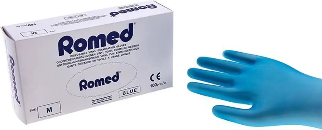 Romed Vinyl Handschoenen Gepoederd Blauw