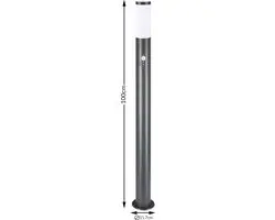 Monzana Buitenlamp RVS 20W - 100x12cm Antraciet