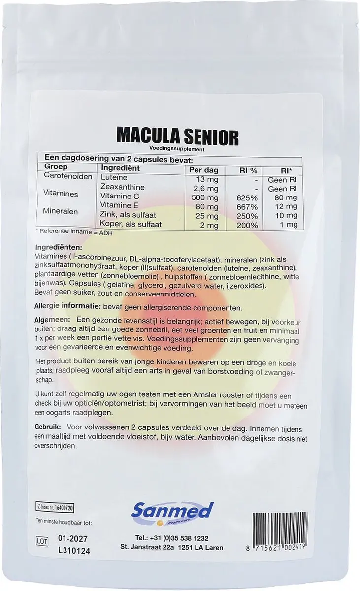 Sanmed Macula senior 360 Vegetarische capsules