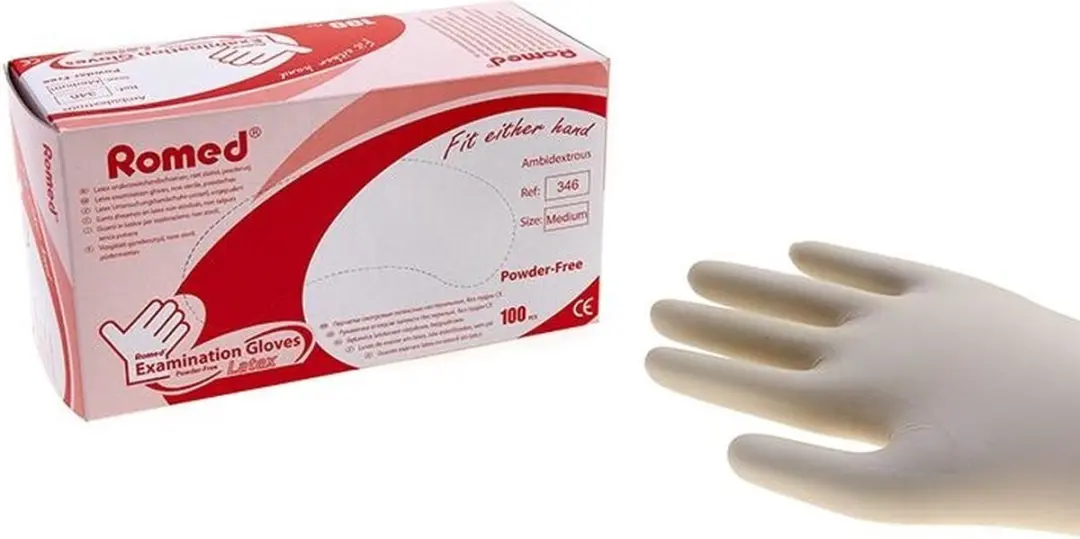 Romed Latex Handschoenen Poedervrij - Set van 10 Doosjes