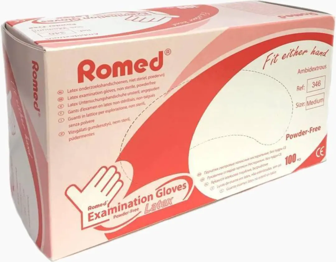 Romed Latex Handschoenen Poedervrij XS - 100 Stuks - afbeelding 6 van 6