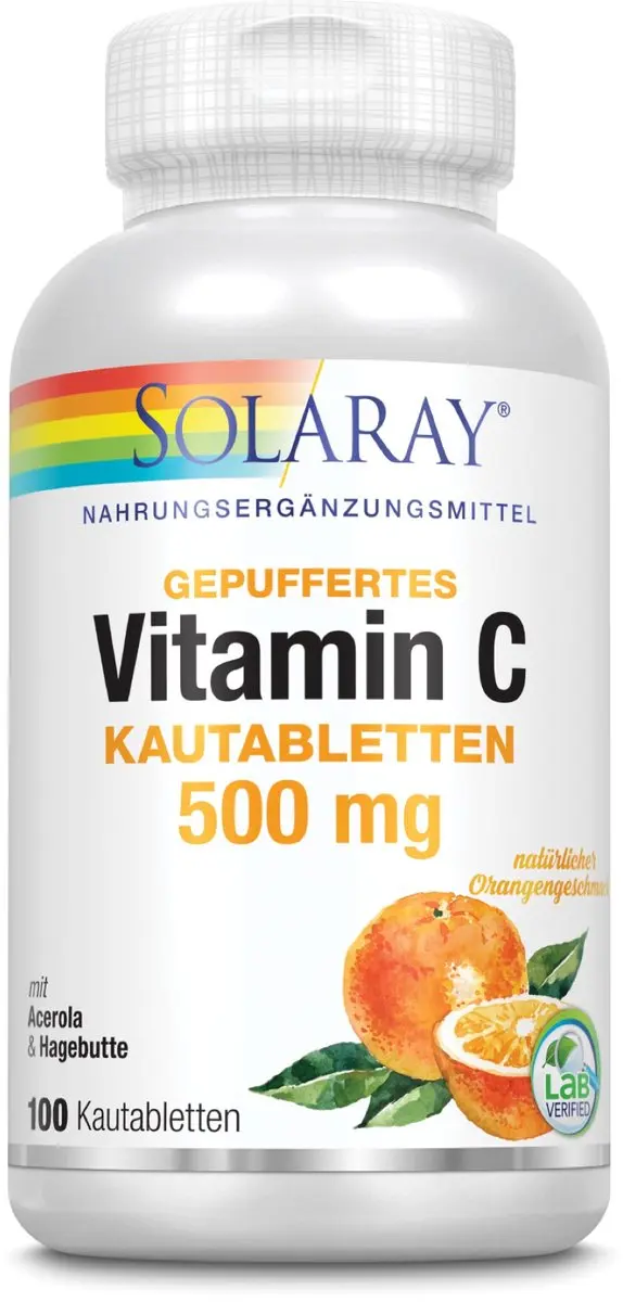 Solaray Gebufferde Vitamine C 500mg Kauwtabletten