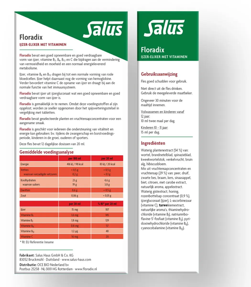 Salus Floradix IJzer-elixir 250ml