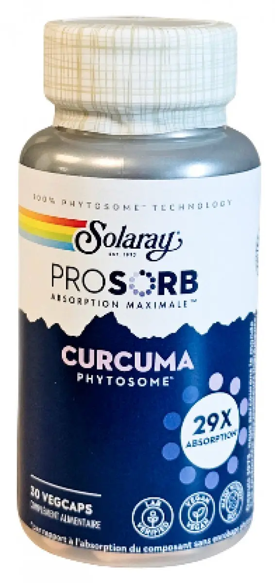 Solaray Prosorb Kurkuma 30 Plantaardige Capsules