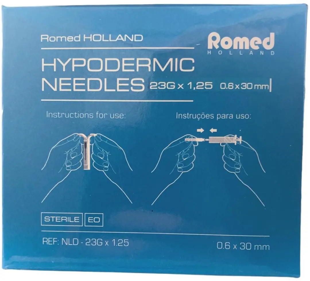 Romed 100 Injectienaalden 23G x 1,25 - Blauw