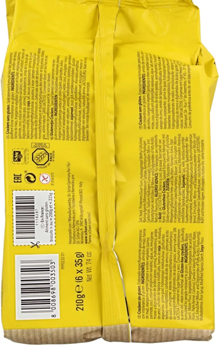 Schar crackers glv 210 gr