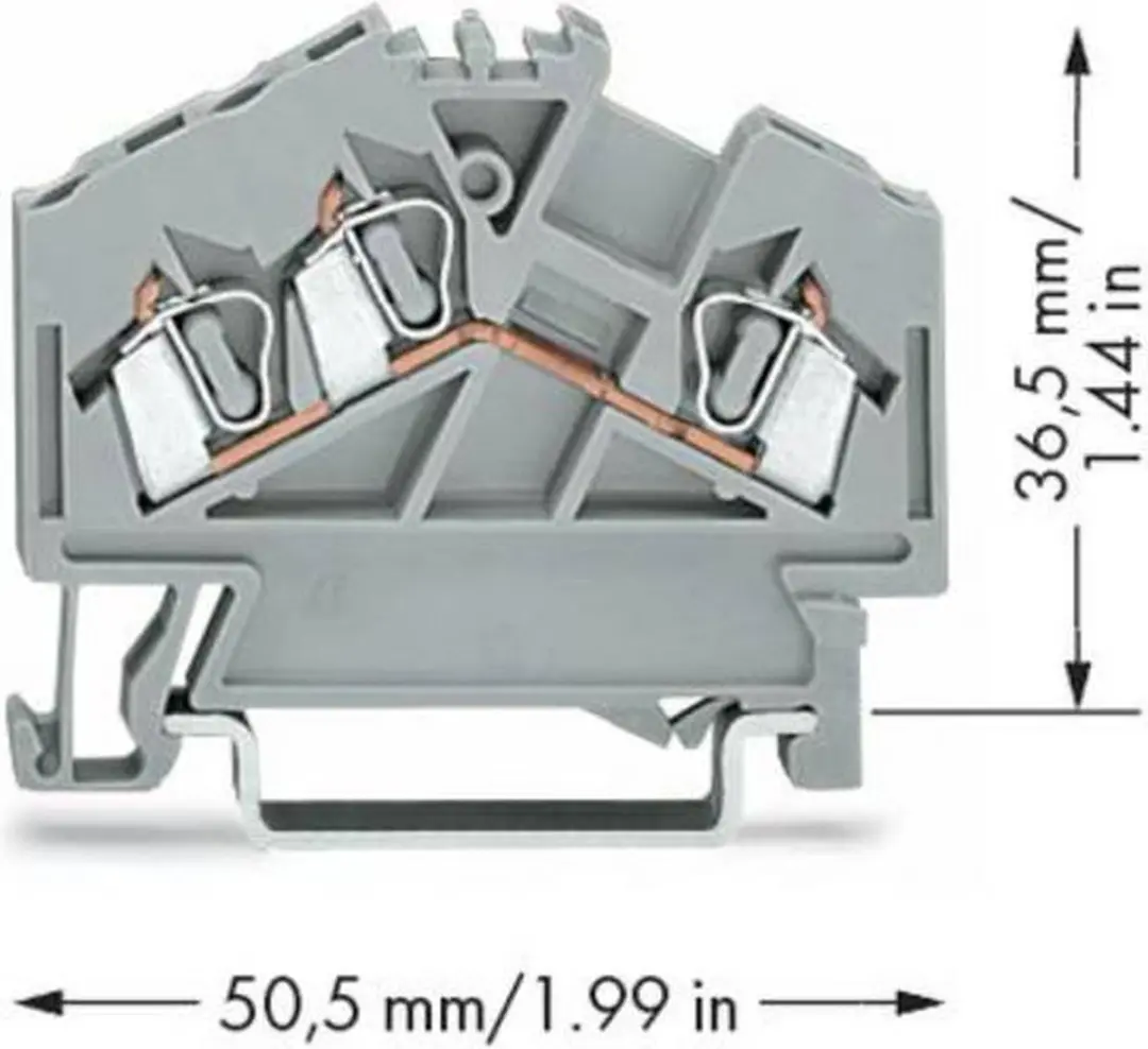 WAGO 280-641 Doorgangsklem 5mm - Grijs - 100 Stuks