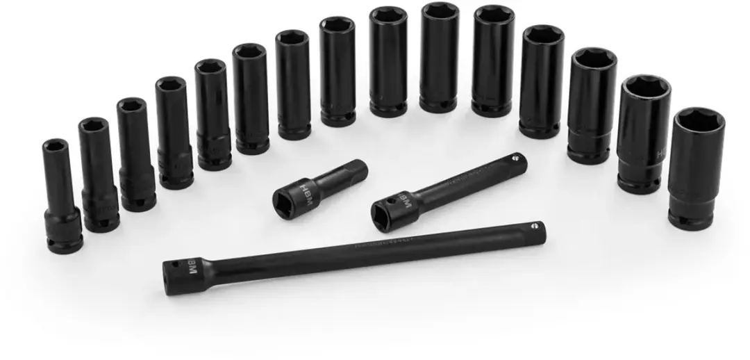 HBM Krachtdoppenset 1/2" 18-delig - met verlengstukken