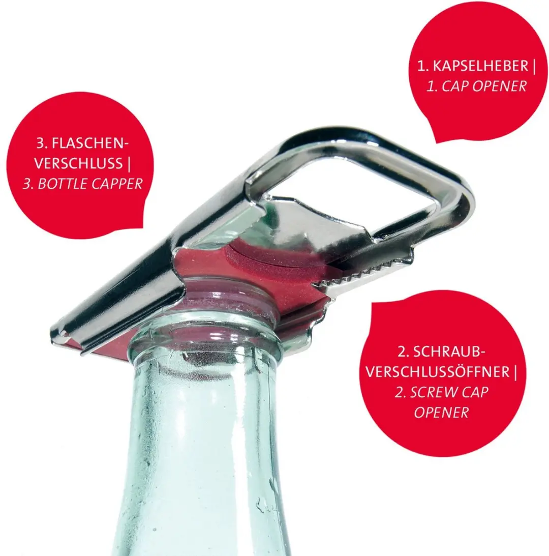 Westmark 618322E3 Flesopener 2 Stuks - Zilver/Rood