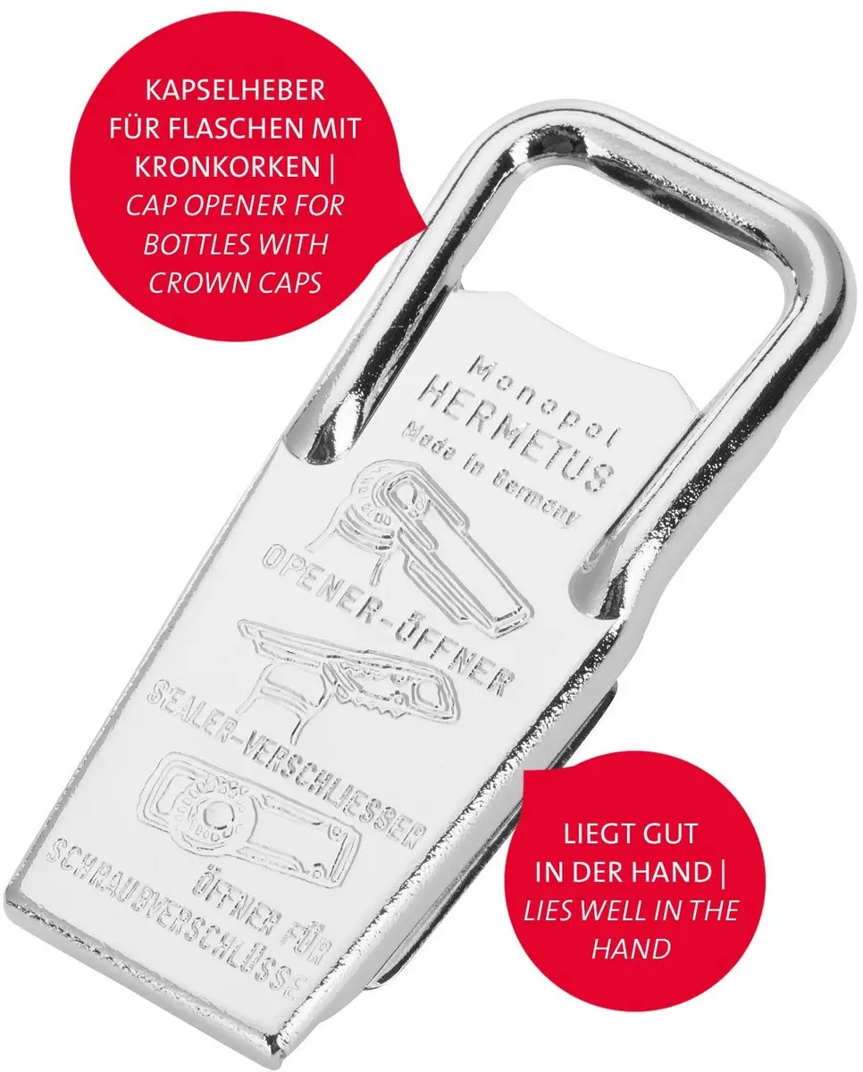 Westmark 618322E3 Flesopener 2 Stuks - Zilver/Rood