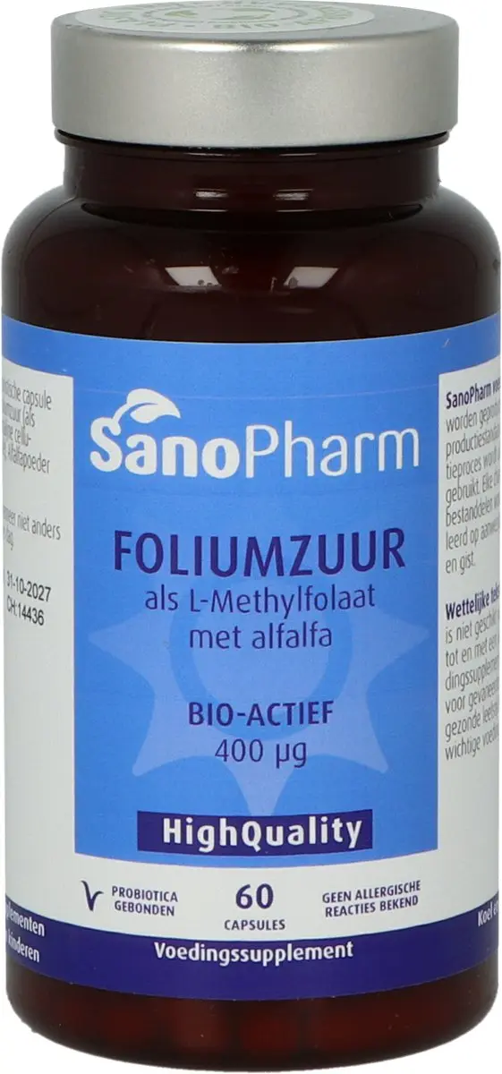 Sanopharm WholeFood Foliumzuur 60 Capsules