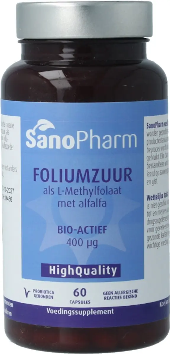 Sanopharm WholeFood Foliumzuur 60 Capsules