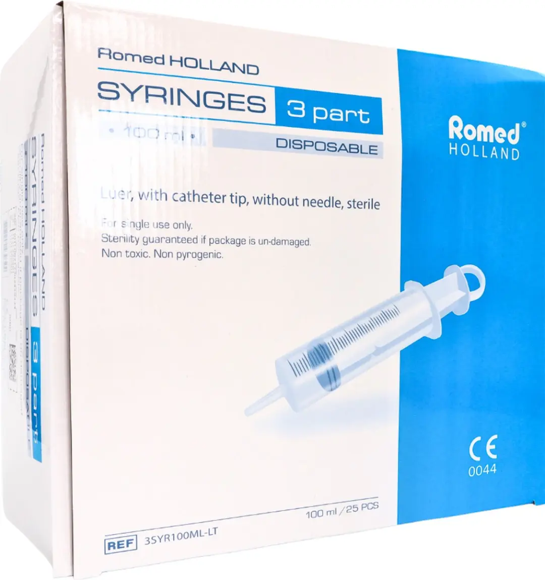 Romed 3-delige Injectiespuiten 100ml - 25 Stuks