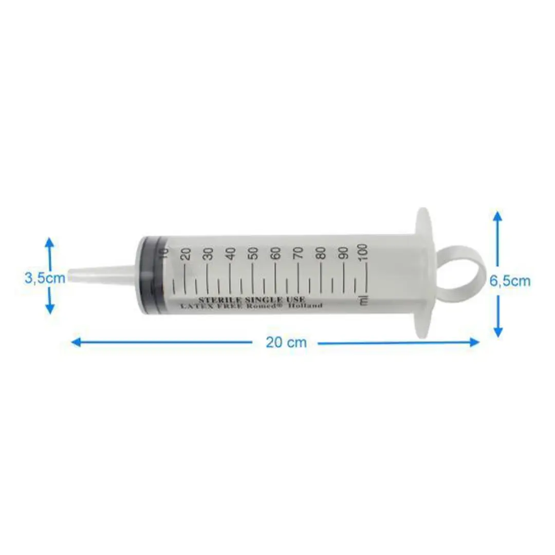 Romed 3-delige Injectiespuiten 100ml - 25 Stuks