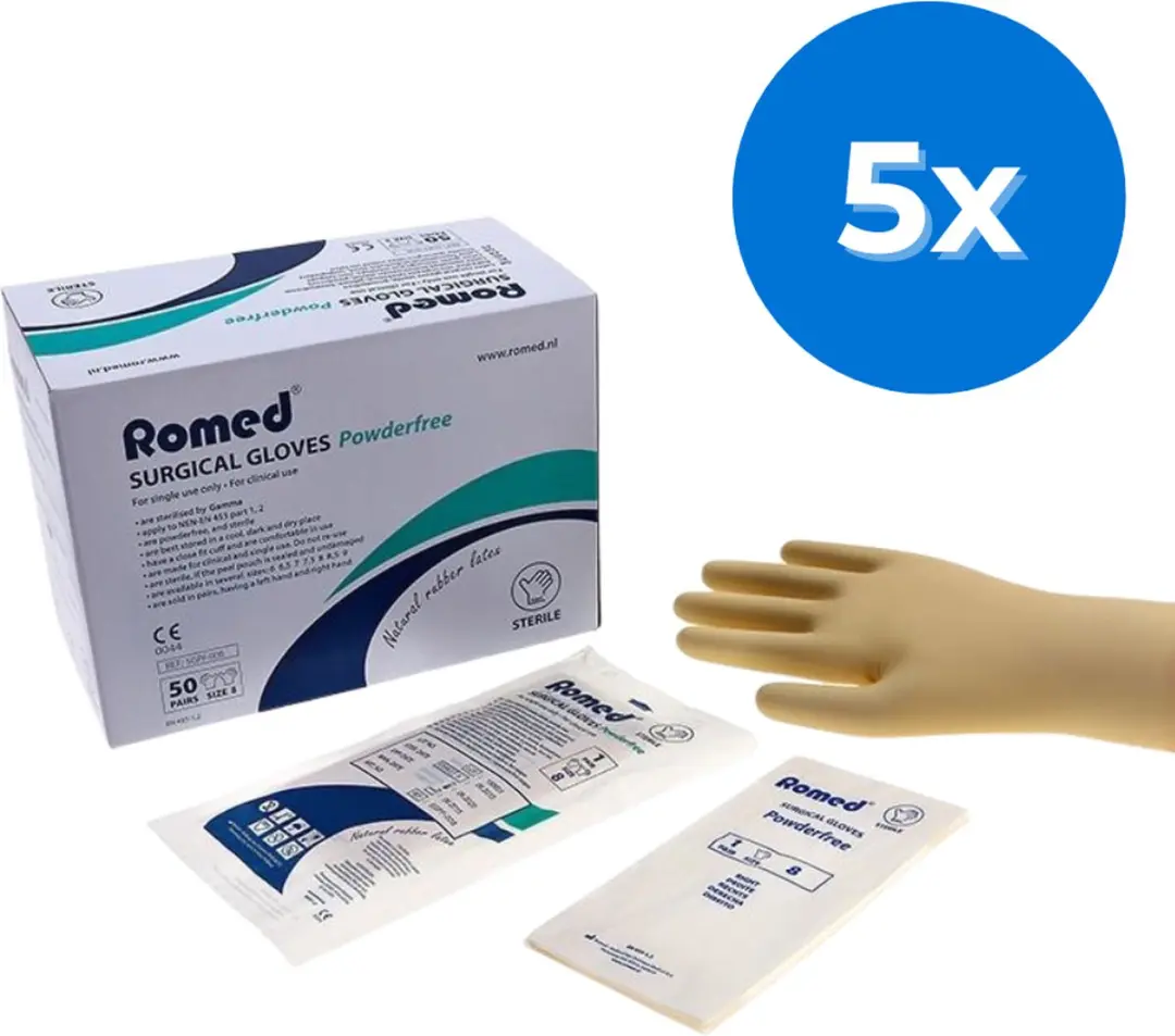 Romed Latex Operatiehandschoenen Poedervrij Steriel