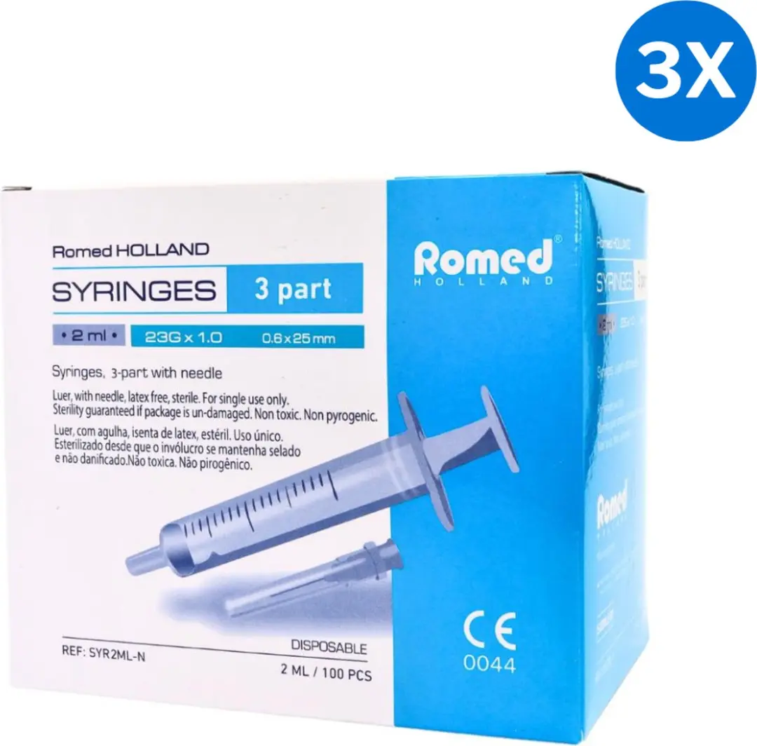 Romed 2ml Injectiespuit met Naald - 100 Stuks