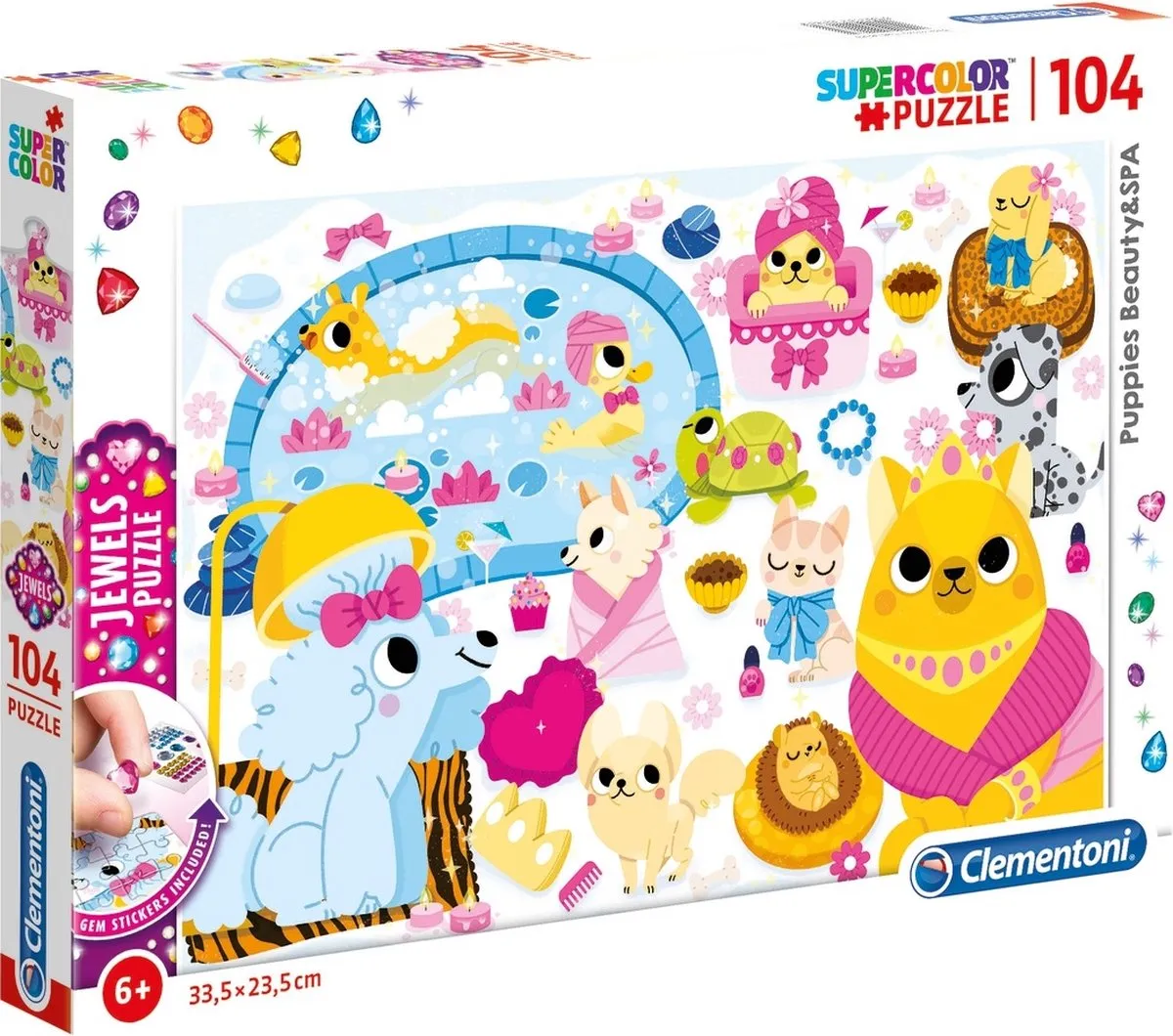 Clementoni Supercolor Jewels Puppies Beauty & Spa Puzzel 104 Stuks