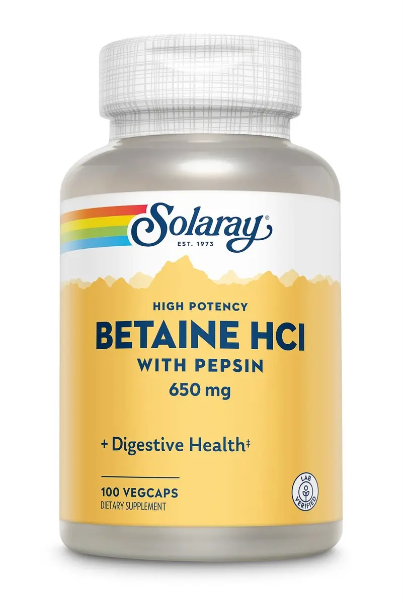 Solaray Betaine HCl 650 mg + Pepsin