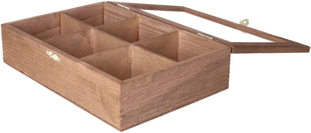 Bellatio Design Theedoos 6-vaks - 24x16x6cm - Donkerbruin