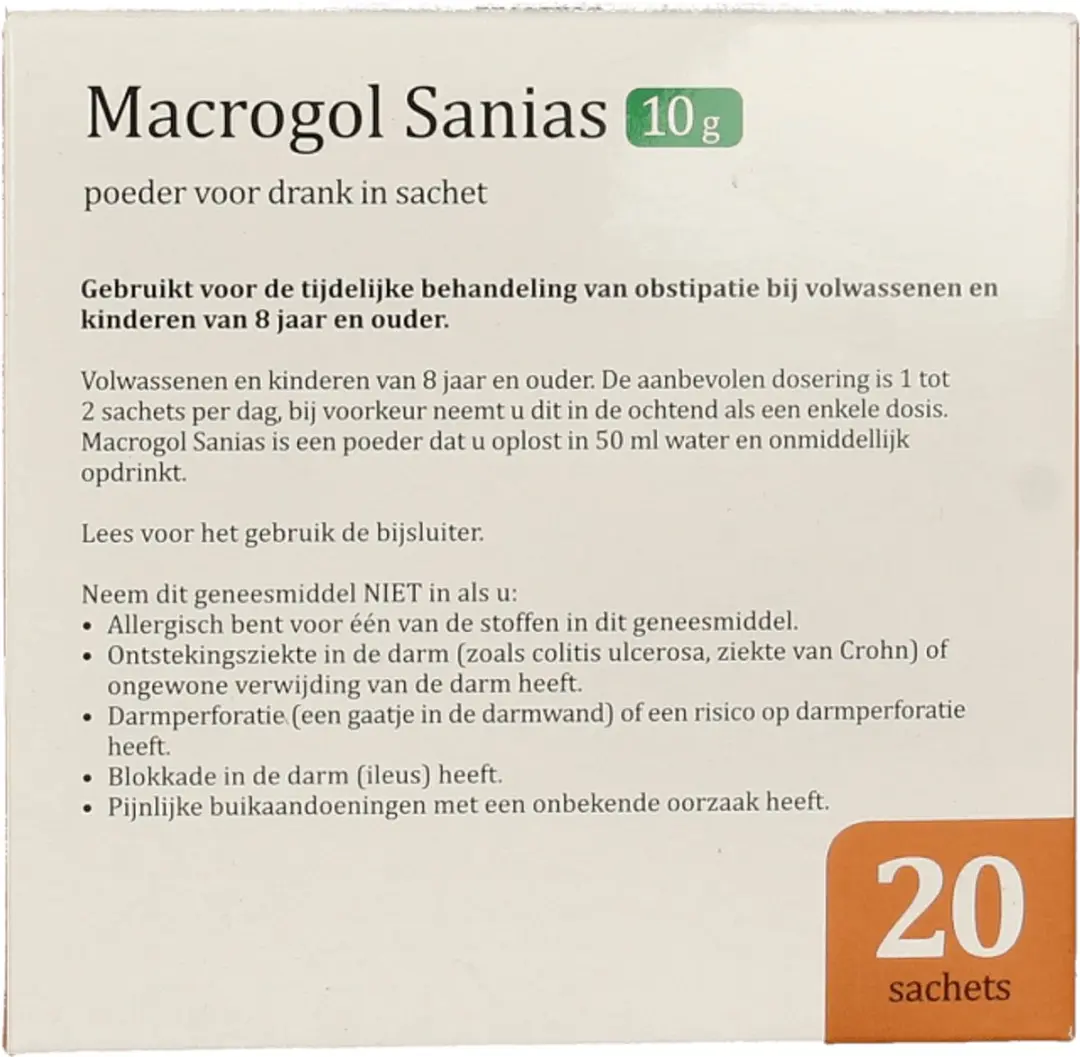 Sanias Marcogol Poeder 10g - 20 Stuks