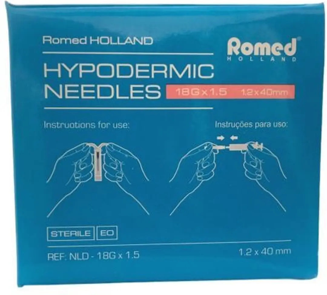Romed 18G x 1.5 Injectienaalden - 100 Stuks - Roze
