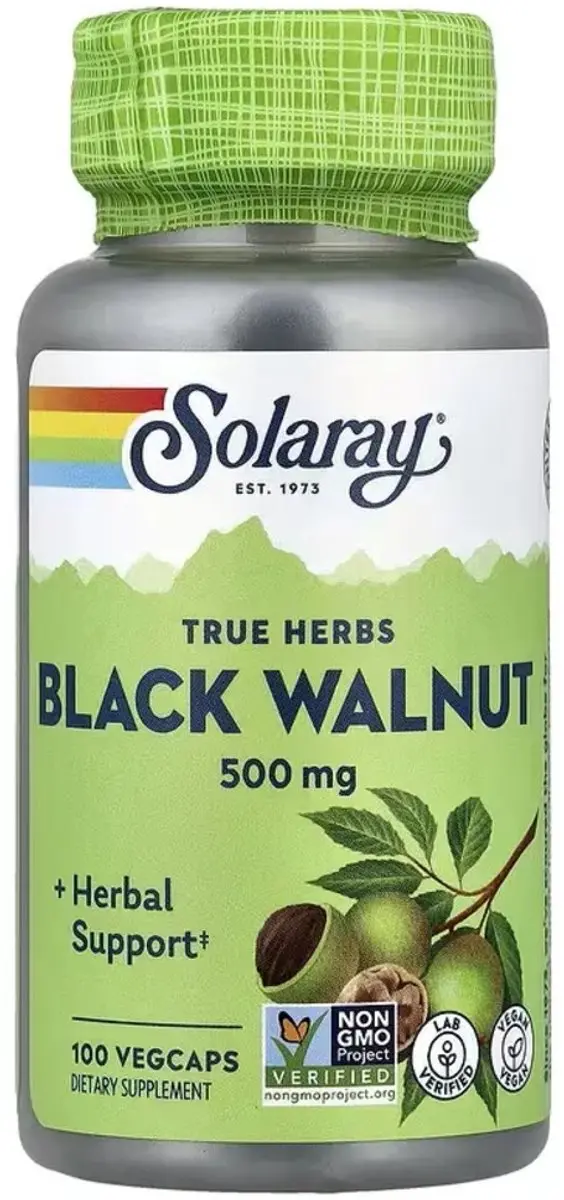 Solaray Zwarte Walnootdoppen 100 Capsules