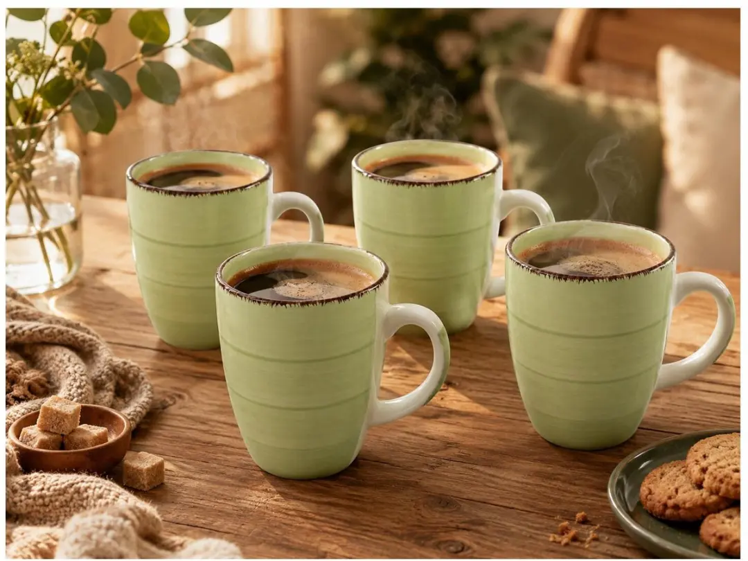 Bellatio Design Koffiemok Colourful Morning - Groen - 340ml