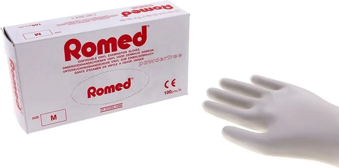 Romed Vinyl Handschoenen Poedervrij 100 Stuks XL - Wit