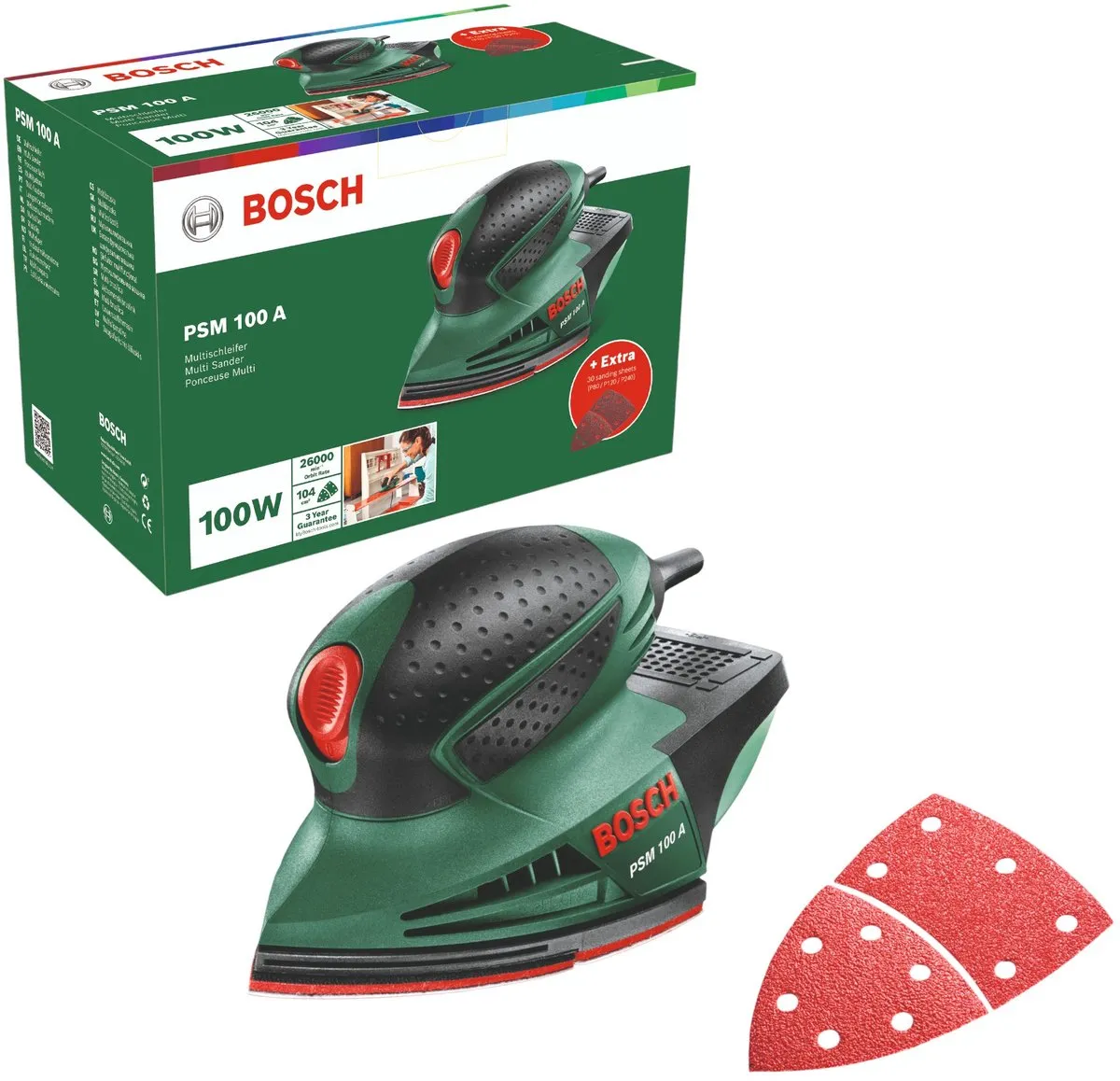Bosch PSM 100 A Multischuurmachine - 100W - 3 Schuurbladen