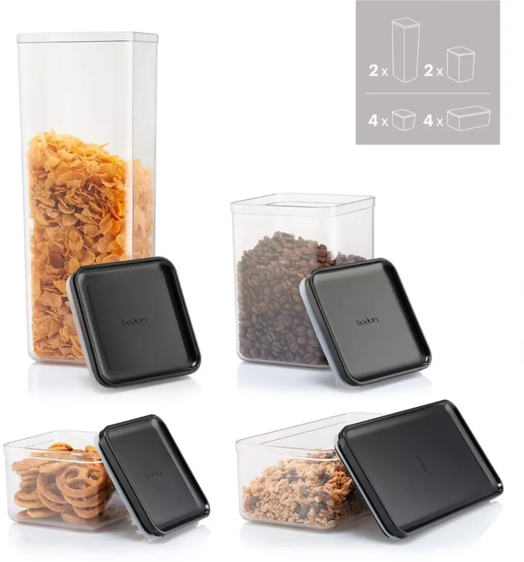Bodum Canteen Bewaardozen 12 Stuks - Zwart
