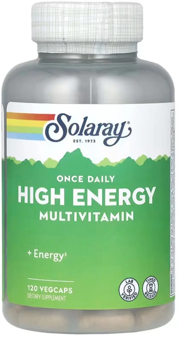 Solaray High Energy Multivitamin 120 VegCaps Once Daily