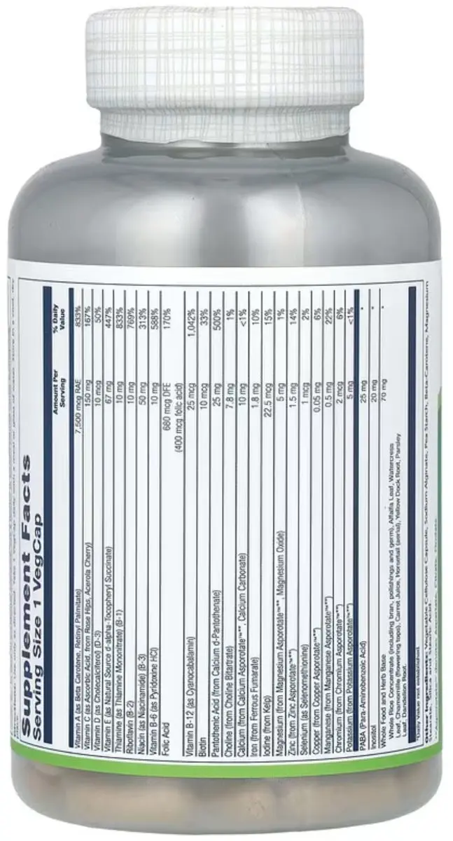Solaray High Energy Multivitamine 120 VegCaps - 1x1mg