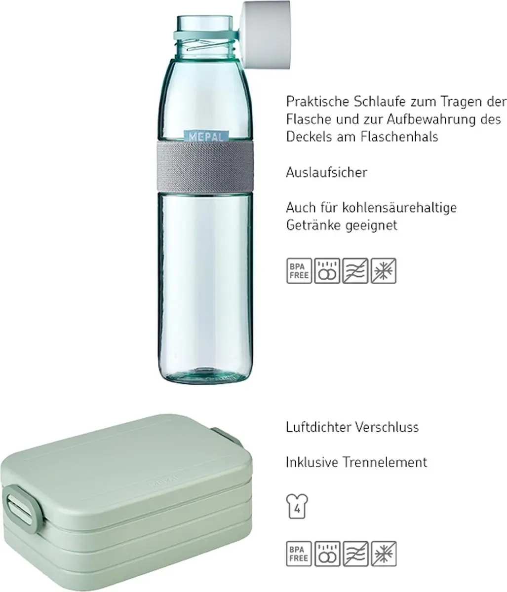 Mepal Lunchbox Midi met Waterfles 500ml - Vivid Blue