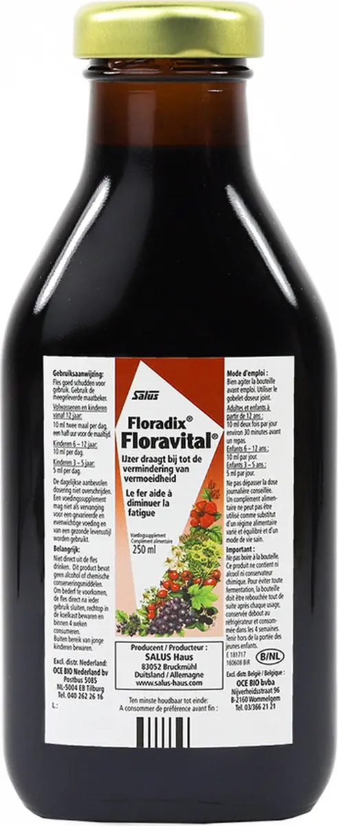 Salus Floradix Floravital Vloeibaar IJzer-Elixir 250ml