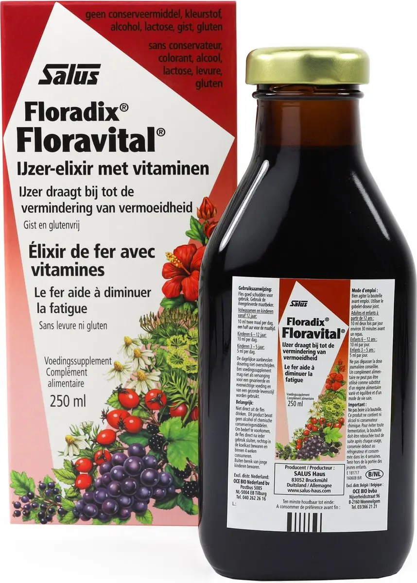 Salus Floradix Floravital Vloeibaar IJzer-Elixir 250ml
