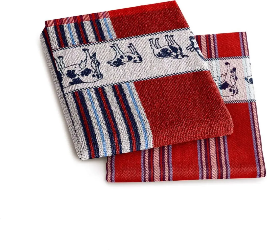 DDDDD Friesian Keukendoek 50x55cm - Set van 6 - Rood - afbeelding 6 van 6