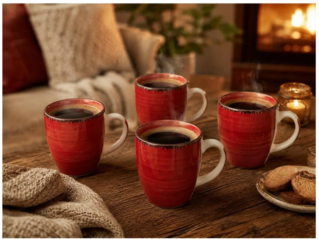 Bellatio Design Koffiemok Colourful Morning - 340ml - Rood