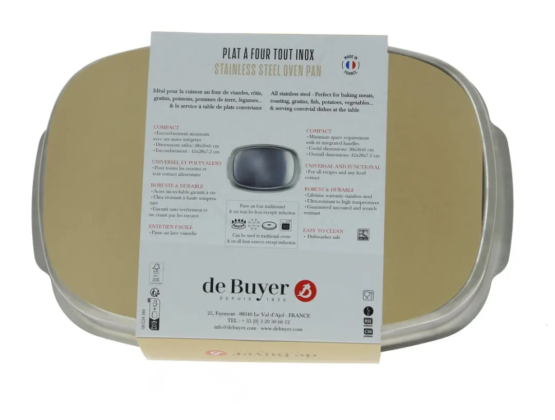 DeBuyer 3124.38 Ovenschaal RVS - 38x26cm - afbeelding 6 van 6