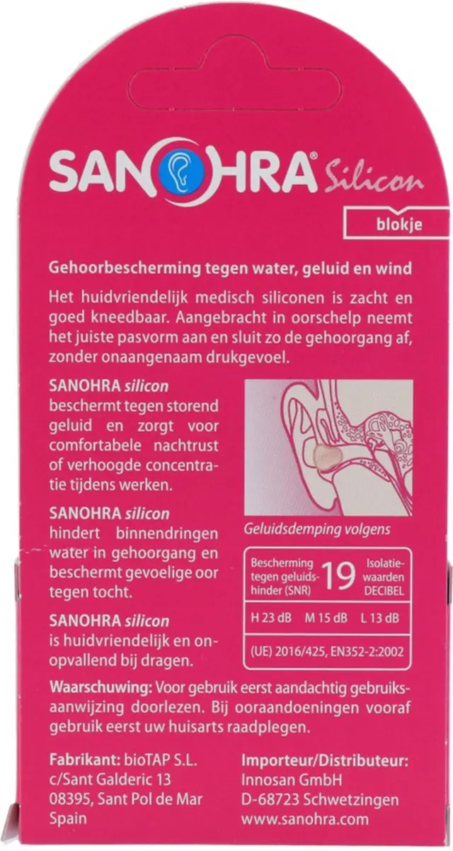 Sanohra oordop silicon 6 st