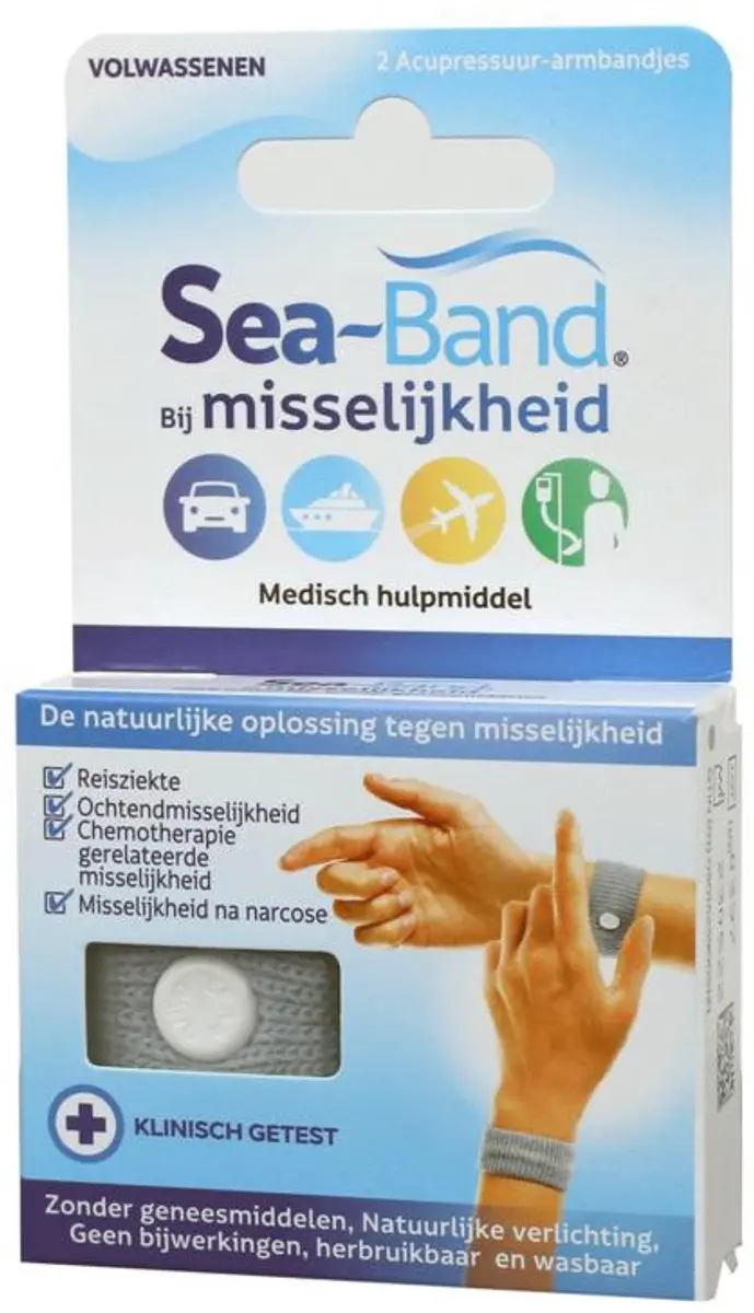 Sea Band Polsband Volwassenen Grijs (1 Paar)