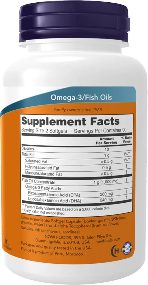 Now Foods Omega-3 Visolie Mini Capsules 180 Stuks