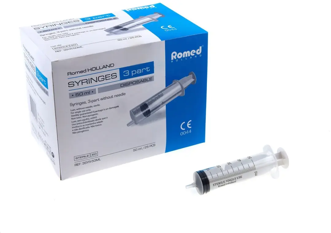 Romed 3-delige Injectiespuiten 50ml Luer Slip