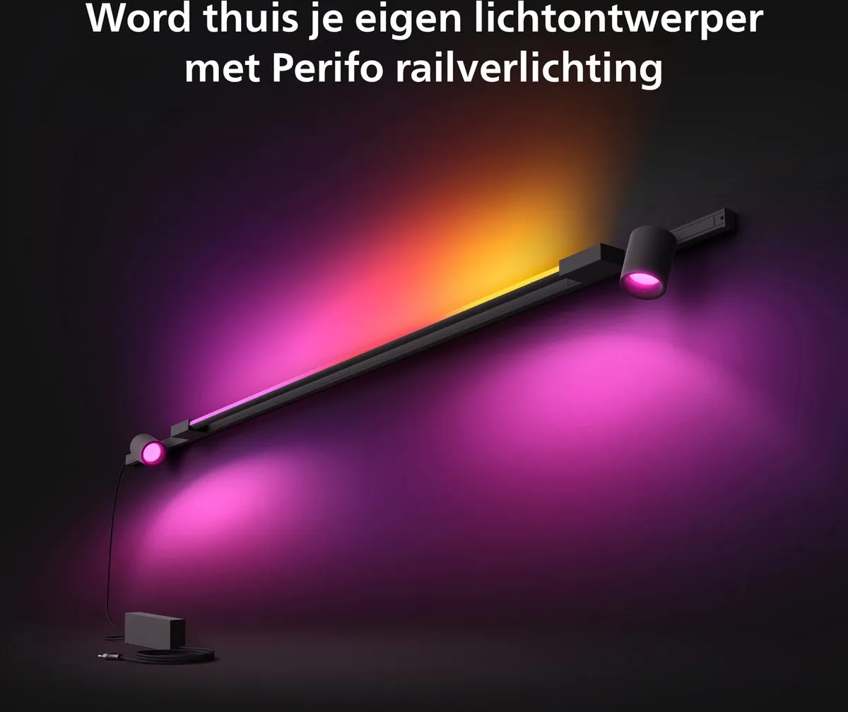 Philips Hue Perifo Railverlichting Muur 3 Spots - Zwart