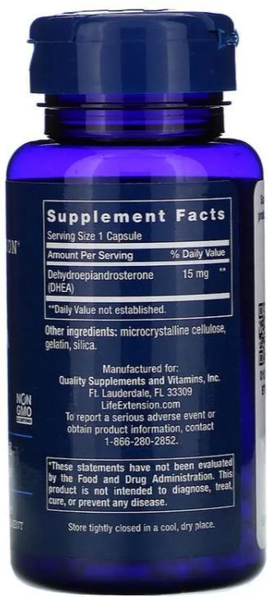 DHEA 15 mg (100 Capsules) - Life Extension