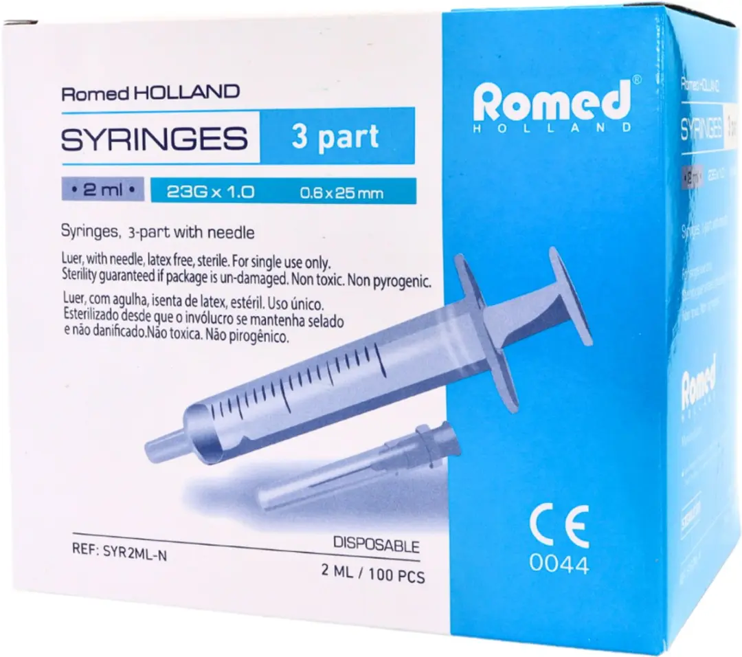 Romed 2ml Injectiespuit met Naald - 500 Stuks