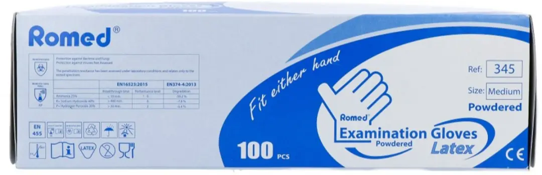 Romed Latex handschoenen gepoederd Medium
