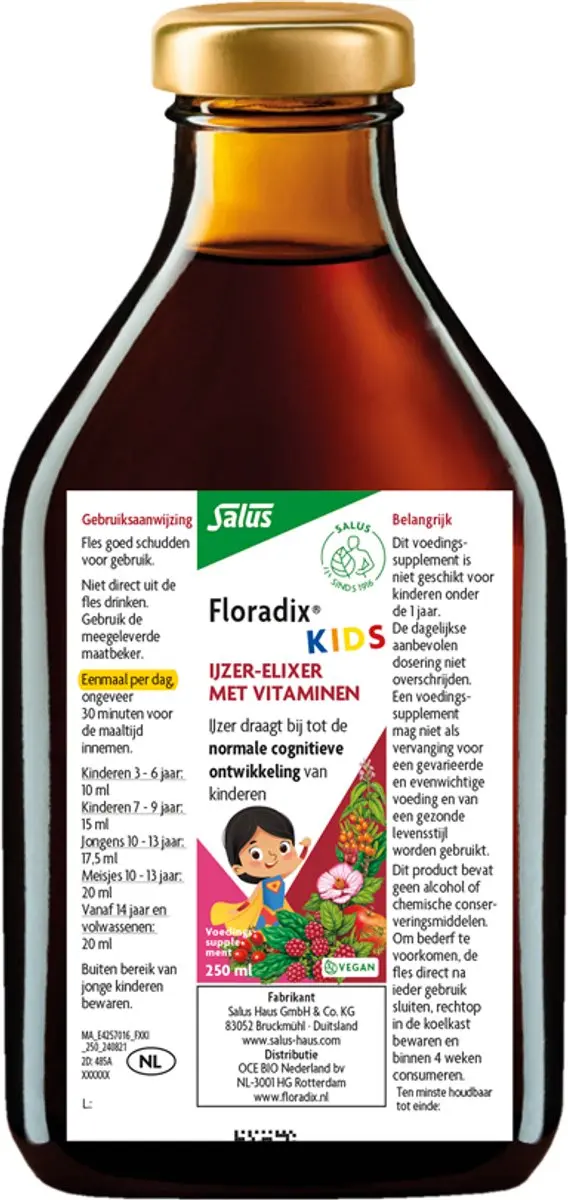Salus Floradix IJzer-Elixer Kids 250ml