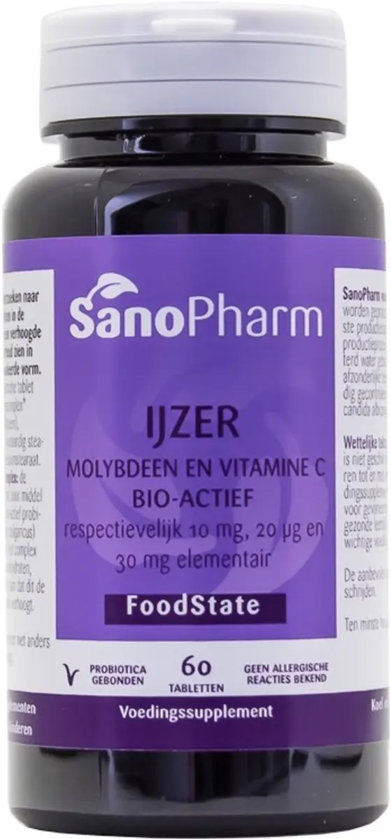 Sanopharm FoodState IJzer Molybdeen Vitamine C 60 Tabletten