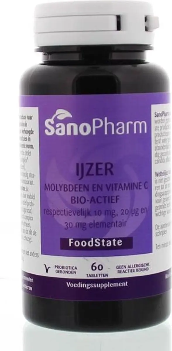 Sanopharm FoodState IJzer Molybdeen Vitamine C 60 Tabletten
